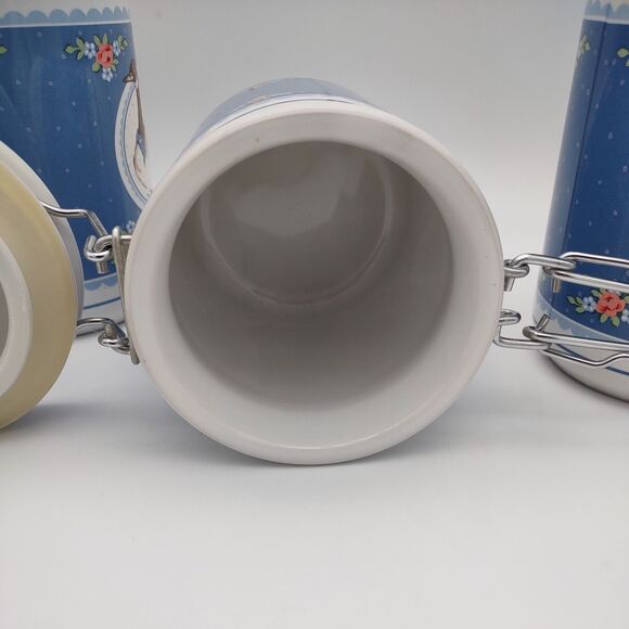 Set of 3 George Good by Fabrizio Ceramic Canister Storage Goose Blue Japan 1985 - Picture 4 of 8